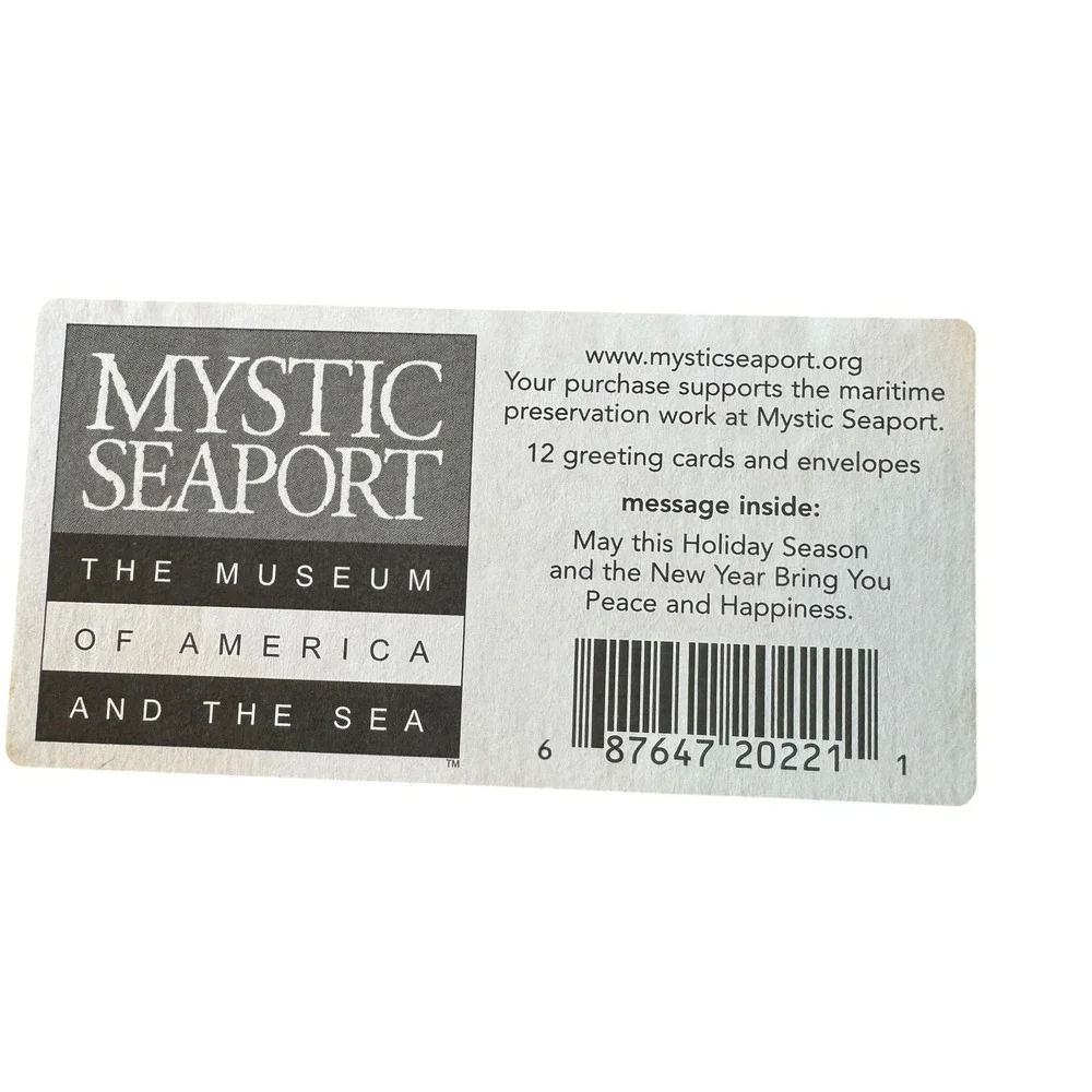 Mystic Seaport Museum Nautical Christmas Cards Set 24 Sailor Santa Sextant NOS